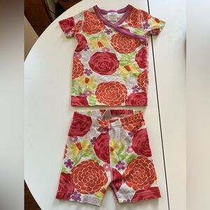 Hanna Andersson Red and Purple Floral Kids Pajama Set